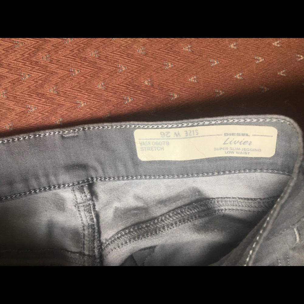 Gray Faded Diesel Skinny Jeans